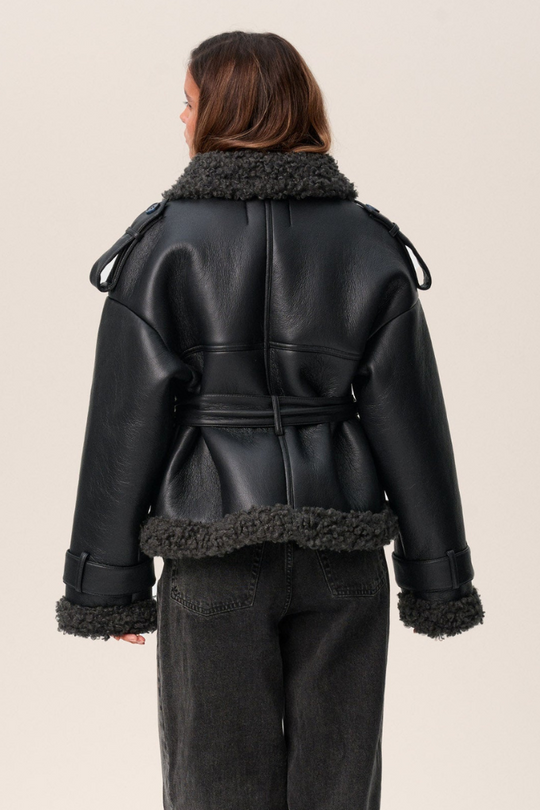 MIRA | Lederjacke mit Fell