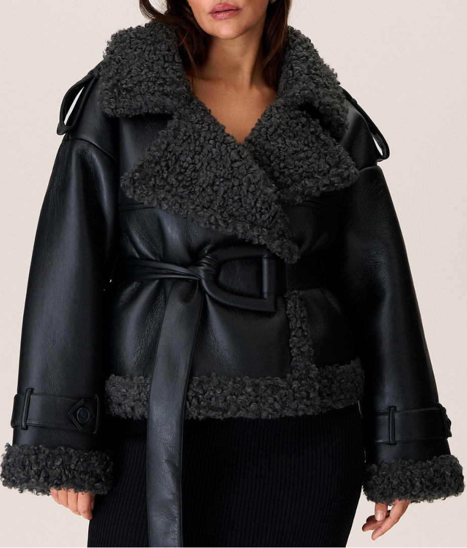 MIRA | Lederjacke mit Fell