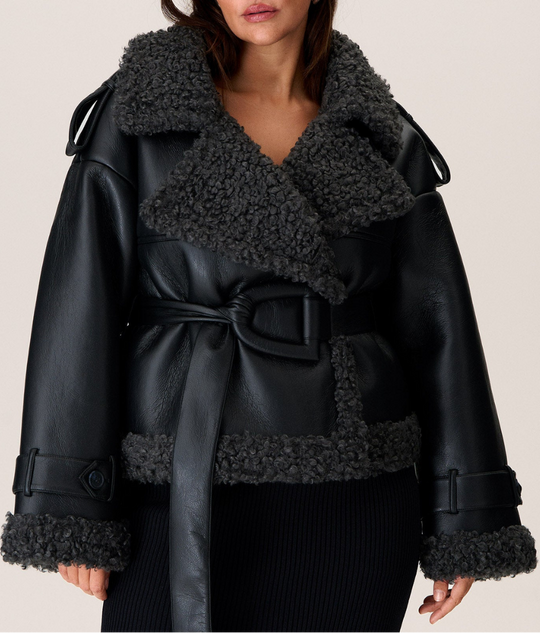 MIRA | Lederjacke mit Fell